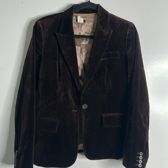J crew one button velvet brown blazer size 10 preppy academic  career classic - Picture 3 of 9